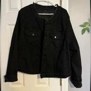 7 For All Mankind Black Jean Jacket
